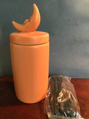 Moon terra cotta incense holder and storage container